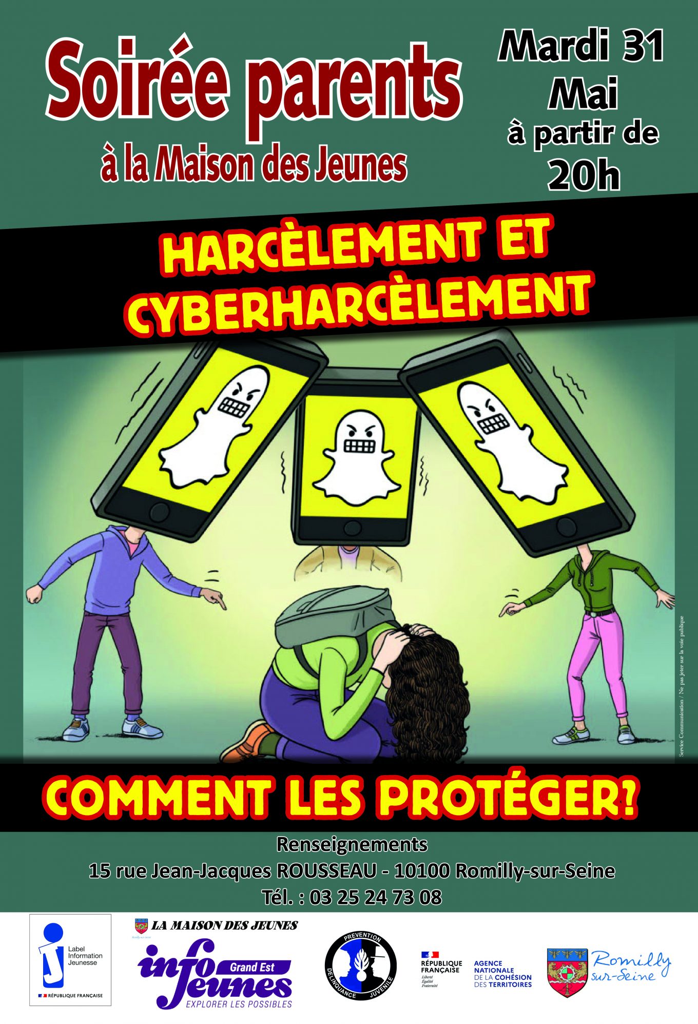 Soirée parents : harcèlement/ cyberharcèlement - Romilly-sur-Seine