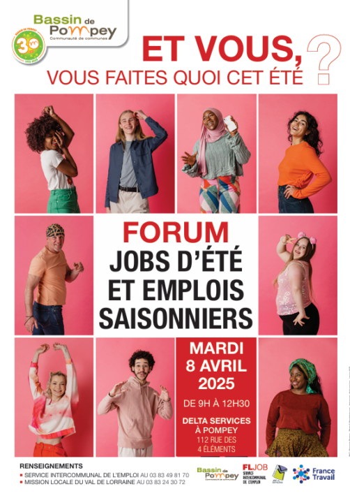 Forum jobs d'été et emplois saisonniers - 8/04/2025 - Pompey (54)